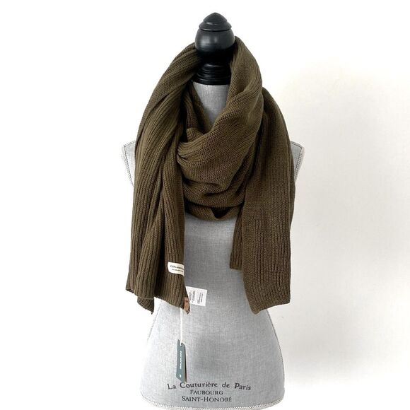 New! tentree Green Organic Cotton Oversized Knit Scarf 8 ft long 30” w Leganlook - Picture 1 of 8